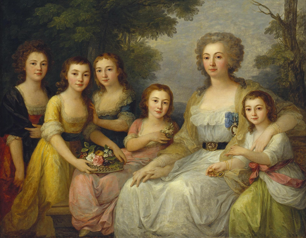 Angelika Kaufman. Portrait of Countess A. S. Protassova with nieces