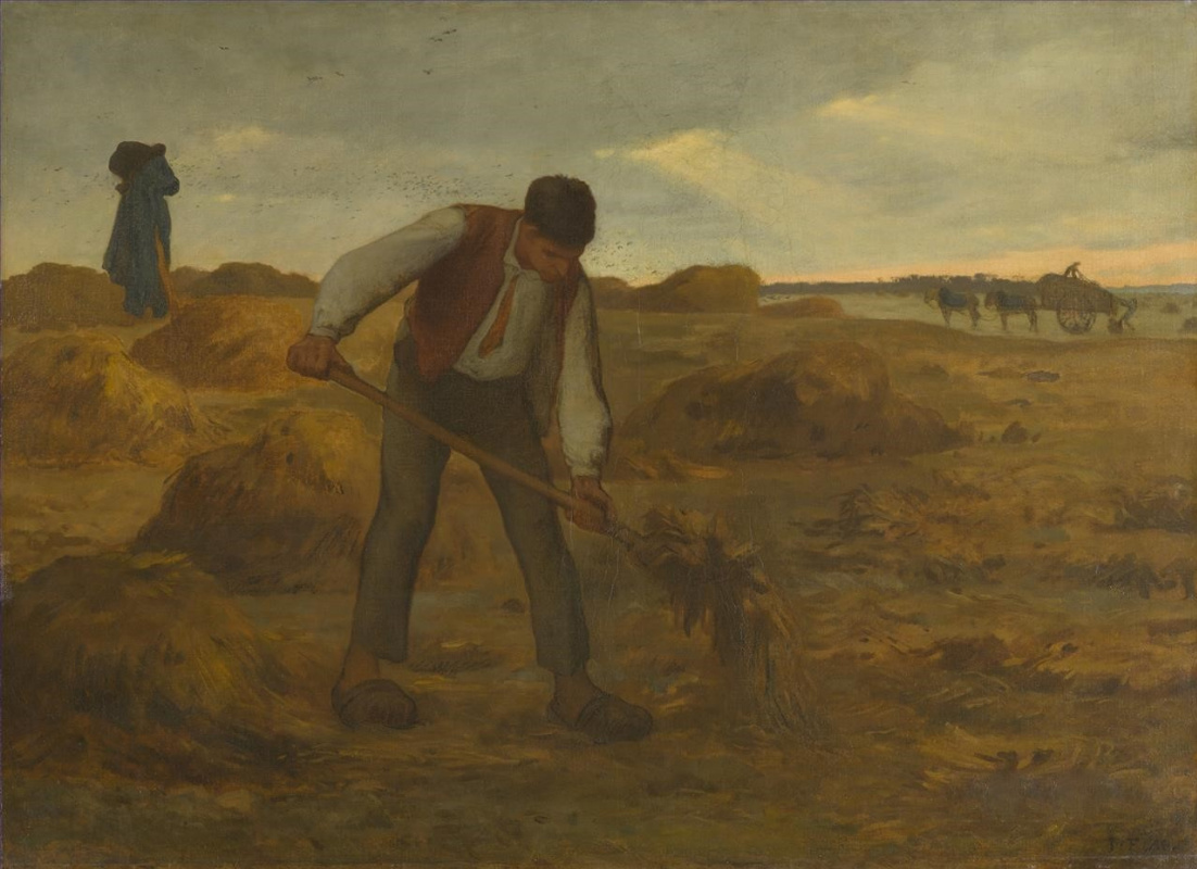 Jean-François Millet. Peasant spreading manure