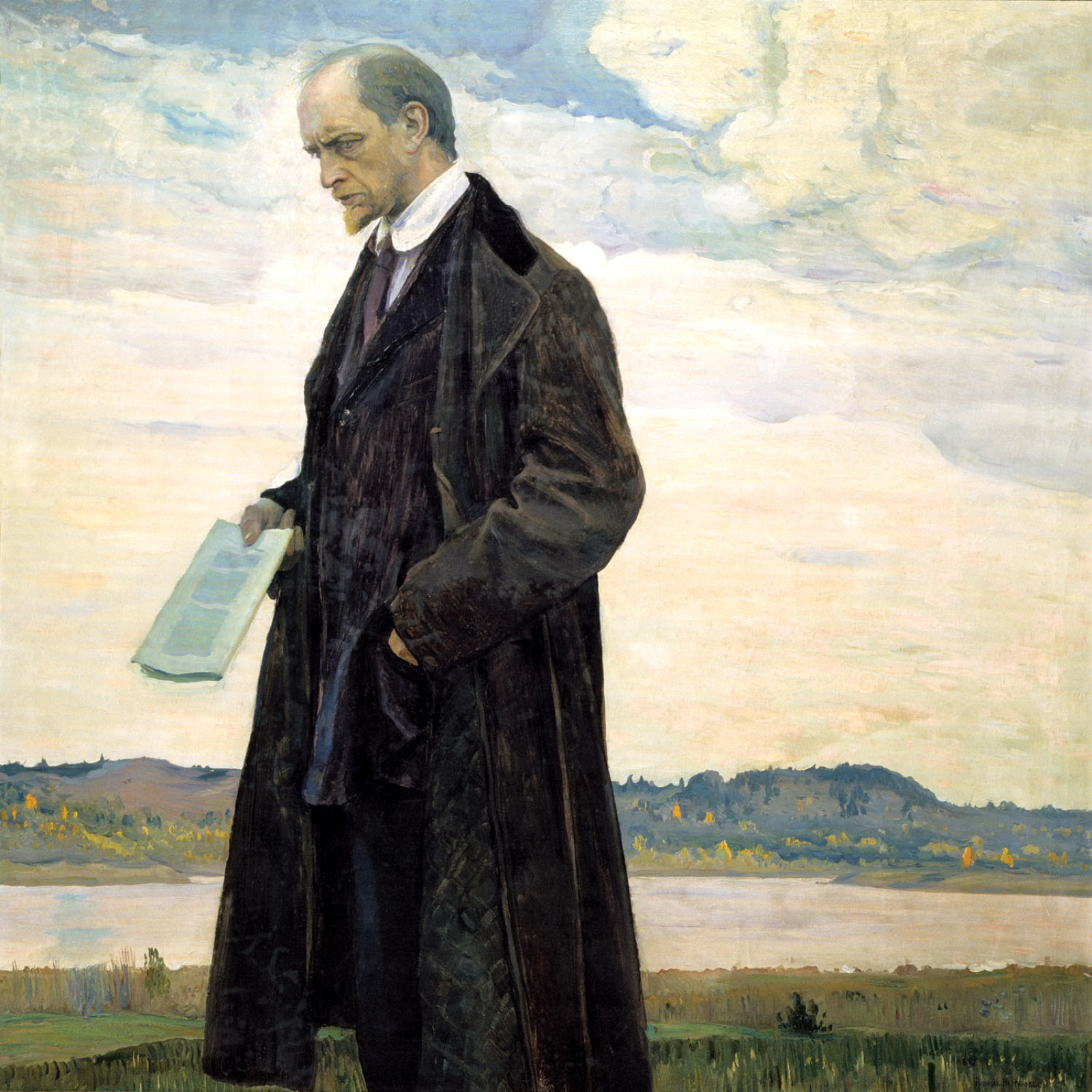 The thinker Portrait of Ivan Ilyin 1920 124 126 cm by Mikhail