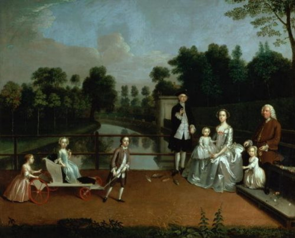 Family group on the garden terrace, 1749 by Arthur William Davis