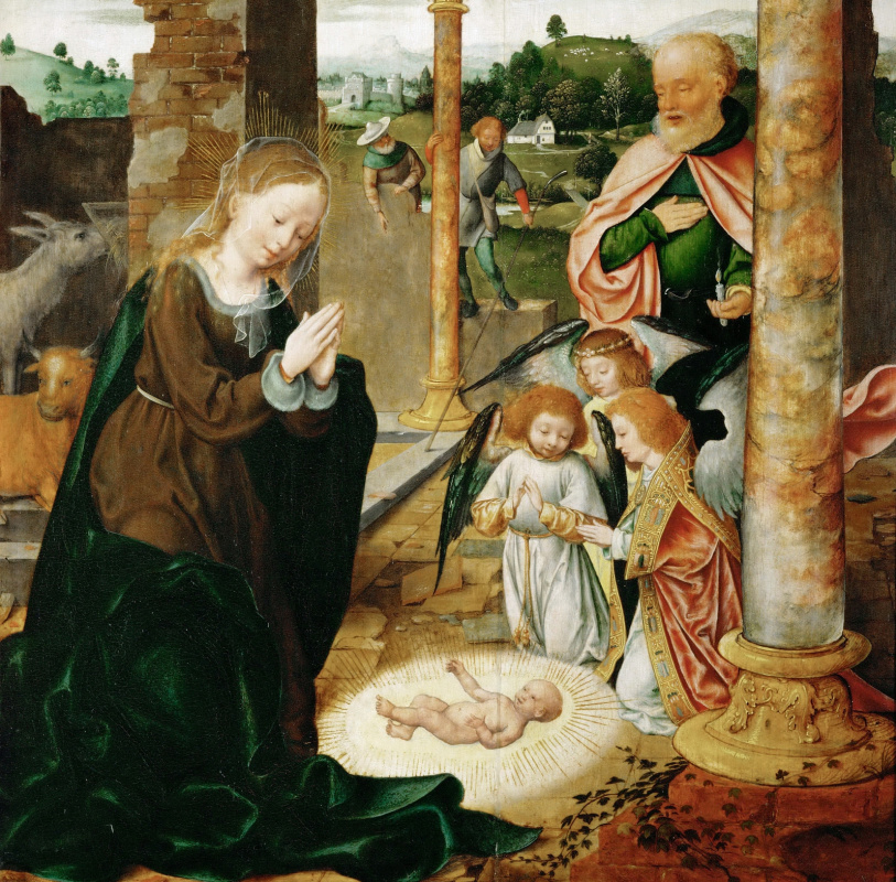 Jos van Kleve. La Navidad De Cristo. alrededor de 1520