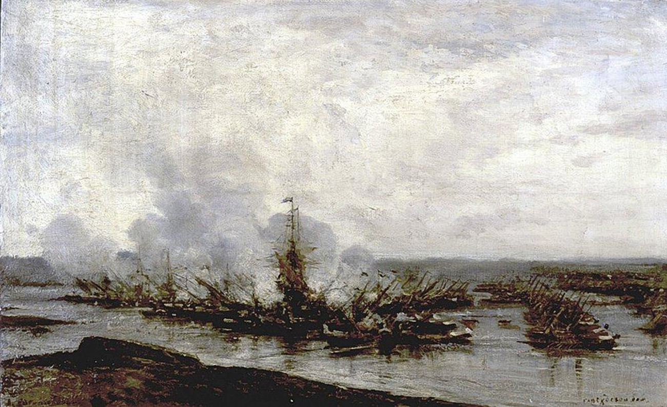 Alexey Petrovich Bogolyubov. Gangut fight (3rd moment). Sketch