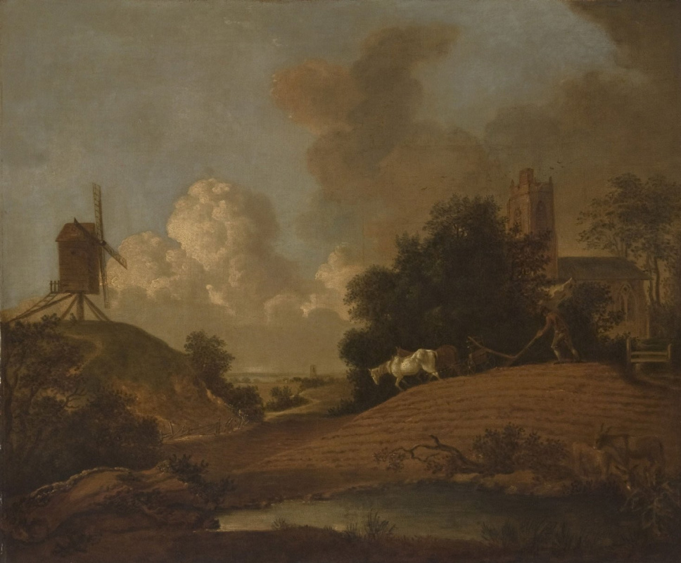Thomas Gainsborough. Landscape with a windmill