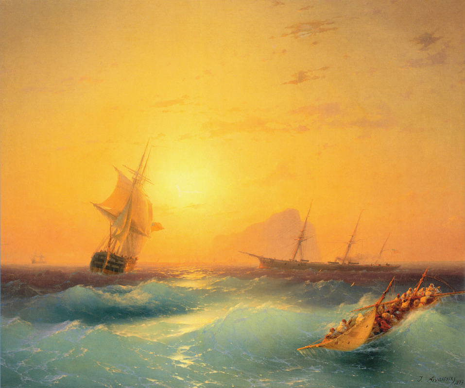 Ivan Aivazovsky. American Shipping off the Rock of Gibraltar