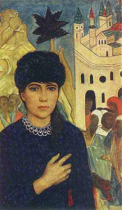 Илья Сергеевич Глазунов. Портрет жены художника.1968