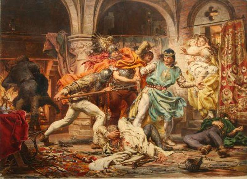 Jan Matejko. Death of King Przemysl II