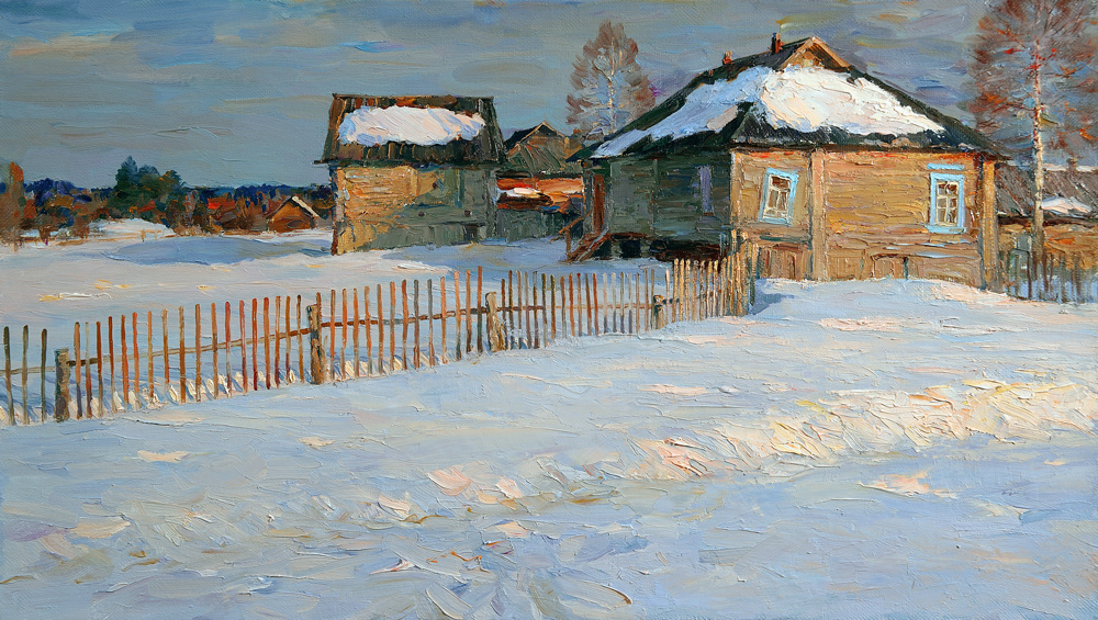 Alexander Shevelyov. Evening in Golocalise.oil on canvas 40,7 # 70,5 cm 2010