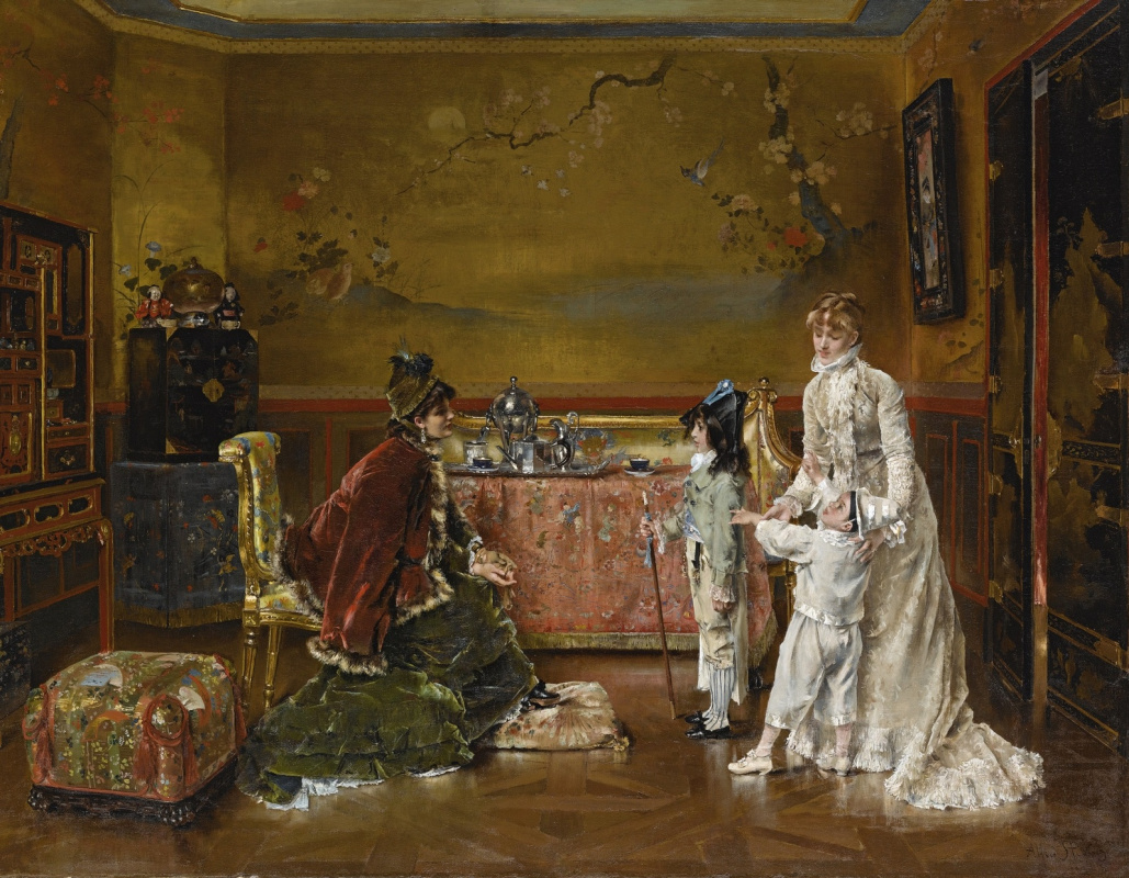 Alfred Emil-Leopold Stevens. Preparazione per костюмированному ballo