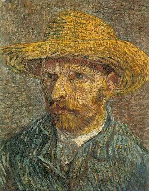 Vincent van Gogh. Self-portrait in a straw hat