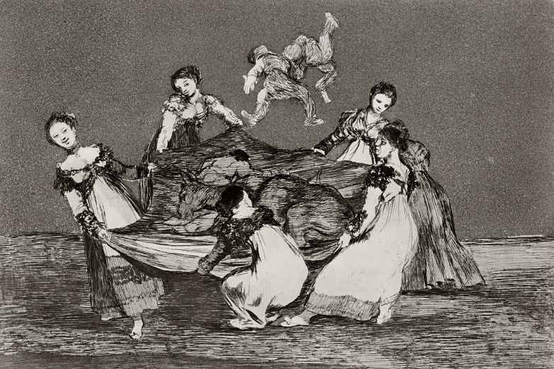 Francisco Goya. A series of "Disparates" [Nonsense], sheet 01: Female stupidity