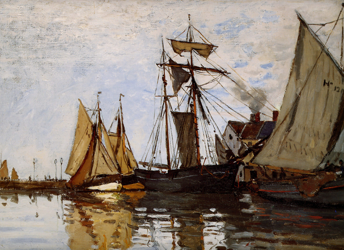 Claude Monet. Boats in the port of Honfleur