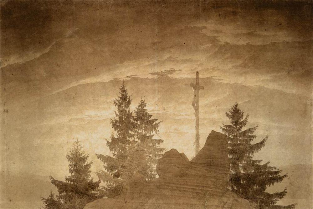 Caspar David Friedrich. Cross in the mountains