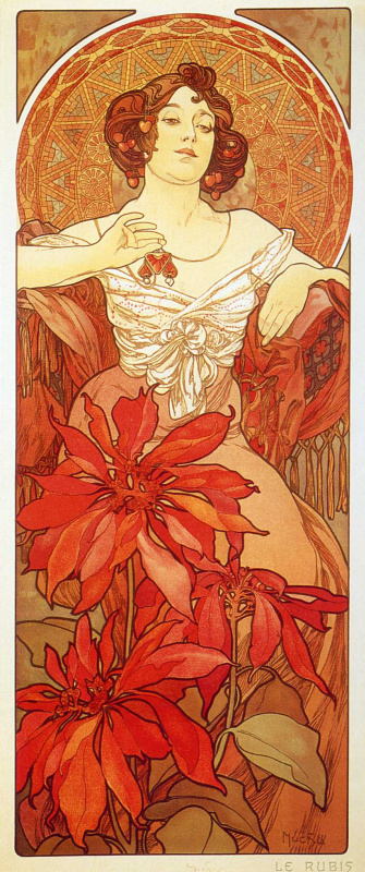 Alfonse Mucha. Ruby. From the series "Precious stones"