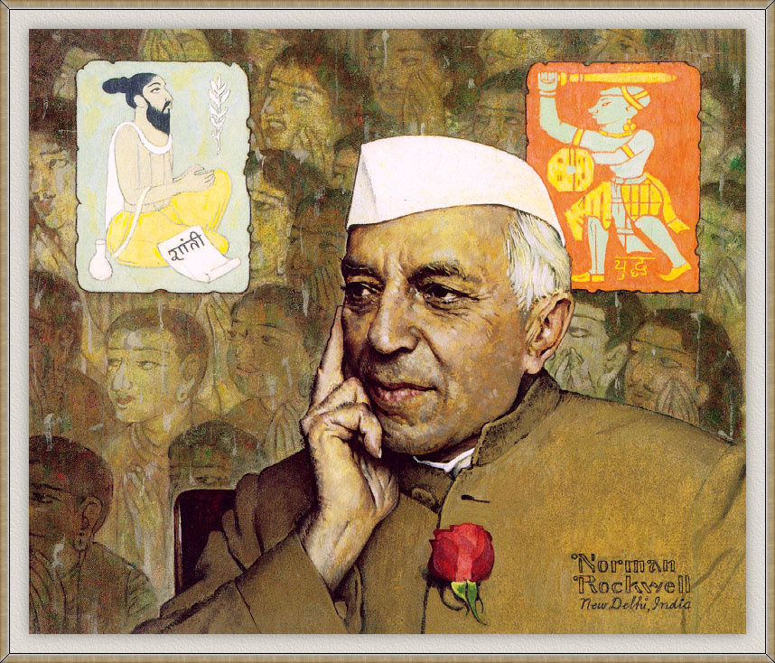 Norman Rockwell. The Portrait Of Nehru. Cover of "The Saturday Evening Post" (January 19, 1963)