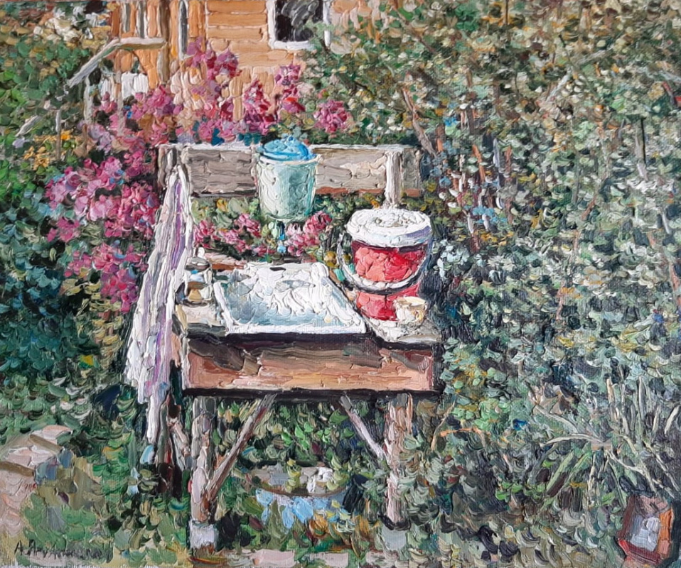 Painter Anna Yaguzhinskaya -Artist. Outdoor washbasin