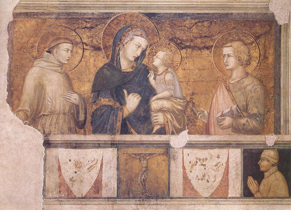 Pietro Lorenzetti. Madonna with Saint Francis and Saint John the Theologian