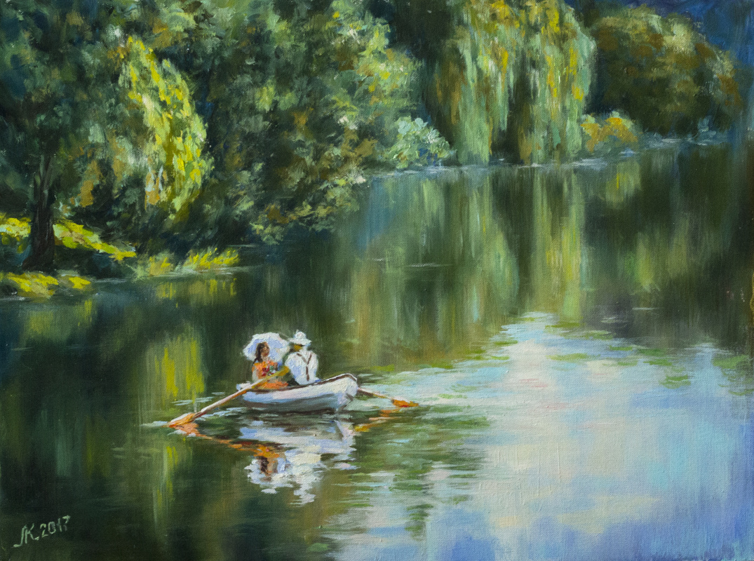 Mila Kaneyeva. On the lake in the summer Park