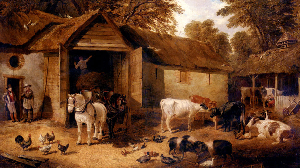 John Frederick Herring. Cows, pigs and horses