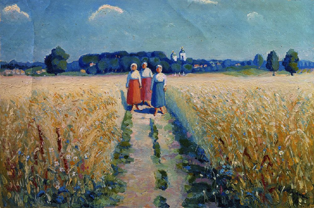 Kazimir Malevich. Three women on the road