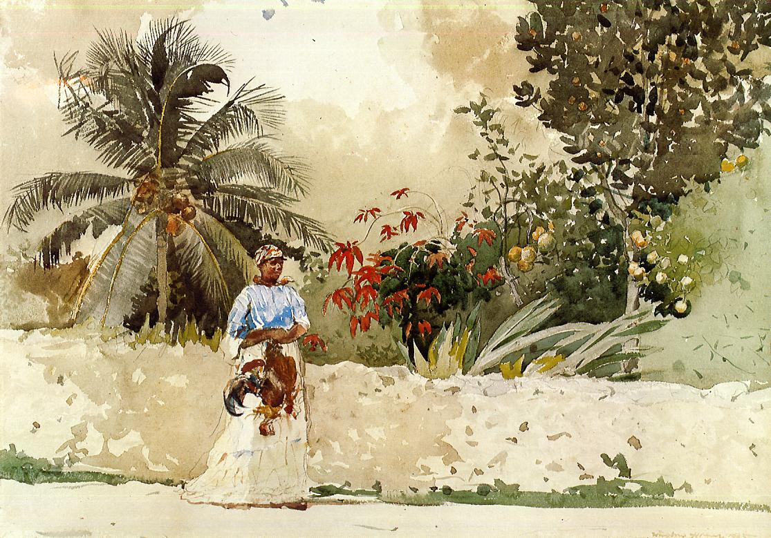 Winslow Homer. On the way to the market. Bahamas