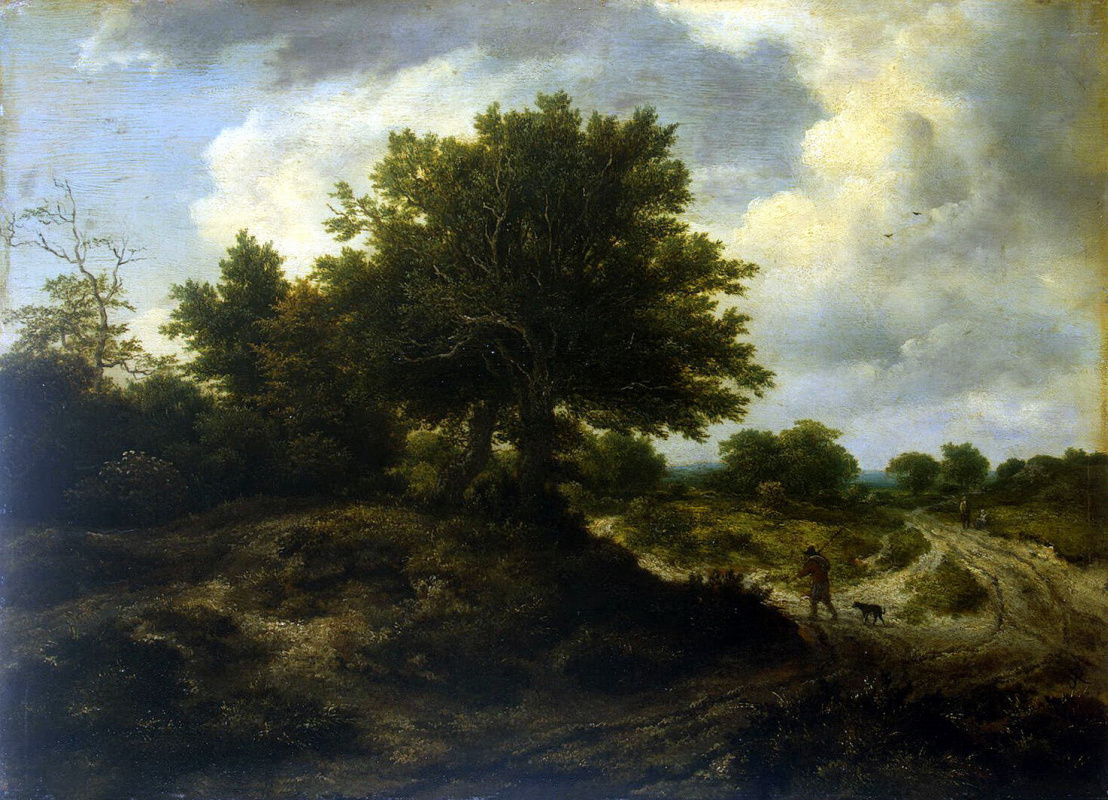 Jakob van Isaacs Ruisdael. Landscape with a traveler