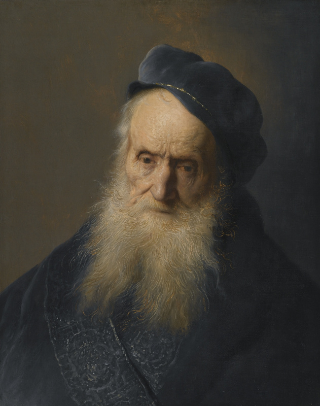 Jan Lievens. Portrait of a bearded old man in the blue beret
