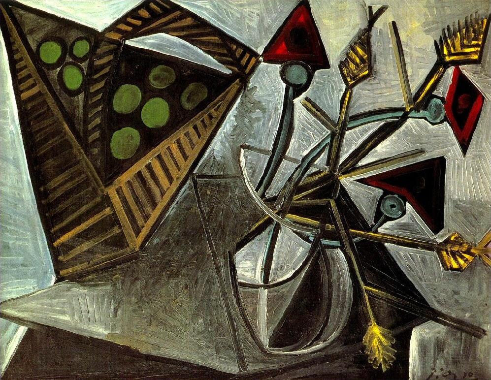 Pablo Picasso. Natura morta con un cesto di frutta