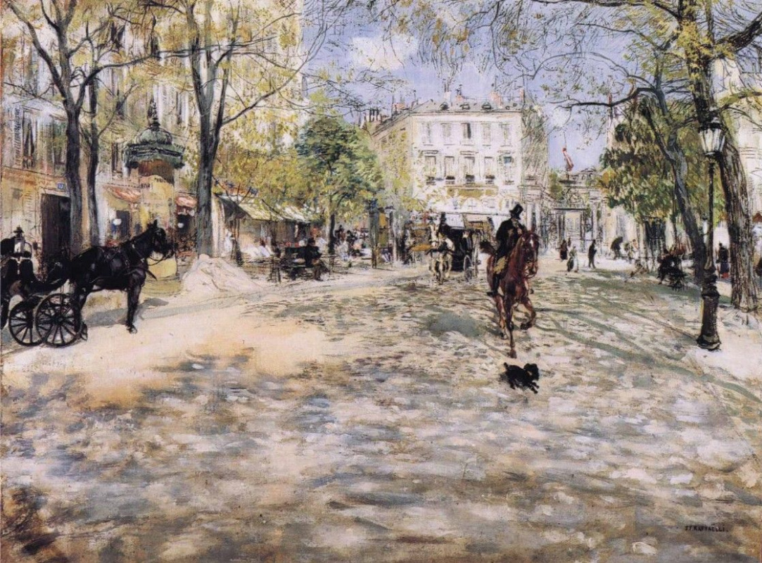 Jean-François Raffaelli. A Parisian Boulevard