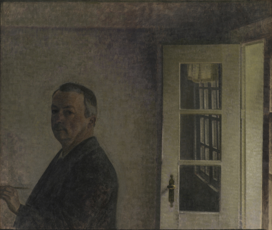 Vilhelm Hammershøi. Self portrait. Cottage "Sparrow Nest" in Songenfri north of Copenhagen