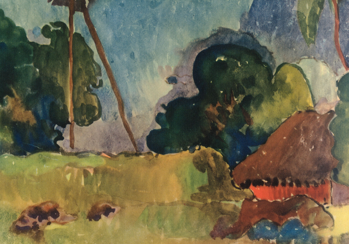 Paul Gauguin. Watercolour from the Album Noah-Noah: the Landscape of Polynesia