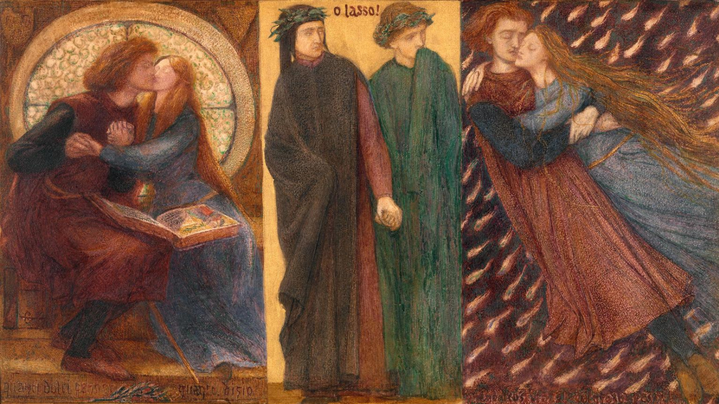 Dante Gabriel Rossetti. Paolo and Francesca da Rimini. Triptych