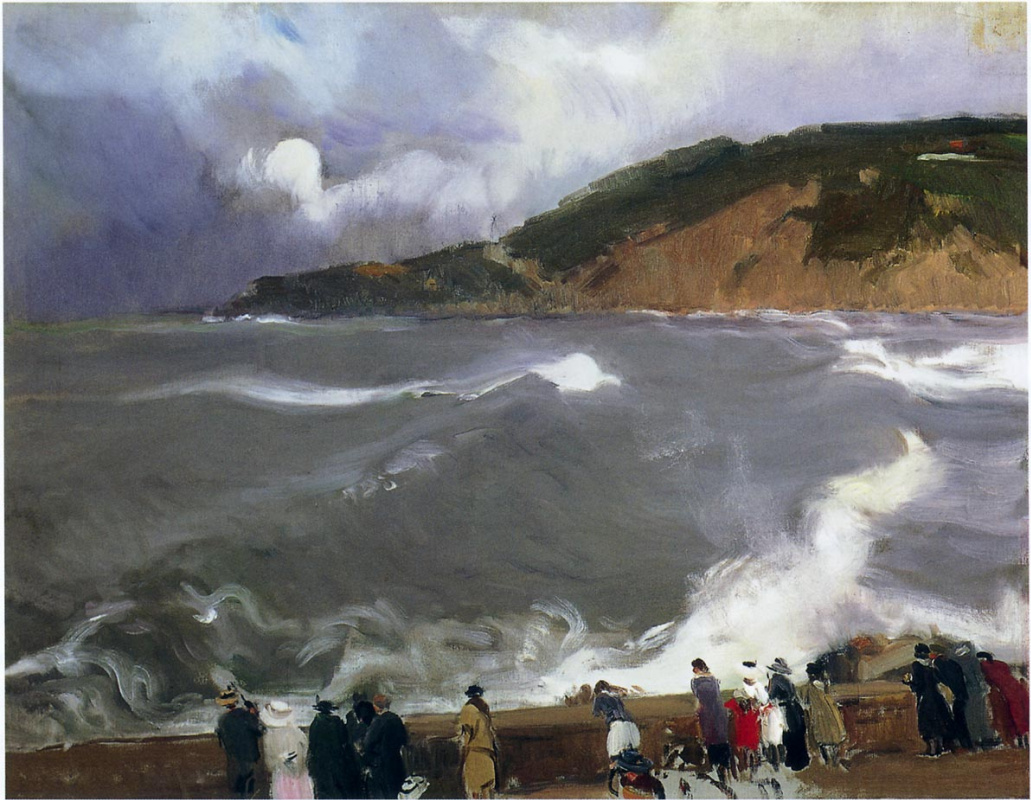 Joaquin Sorolla. The breakwater at San Sebastian