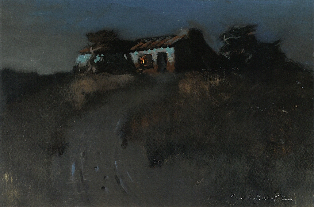 Charles Rollo Peters. Adobe building on the hill