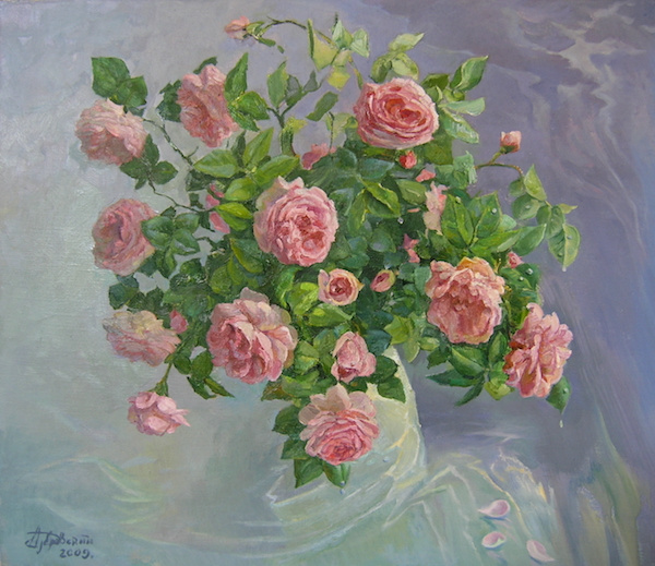 Александр Алексеевич Дубровский. Roses Painting by Oleksandr Dubrovskyy