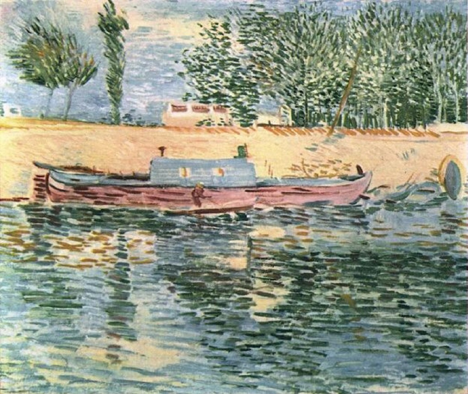 Vincent van Gogh. Bank of the Seine with a boat