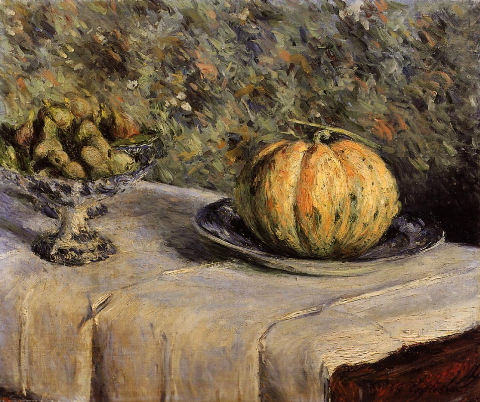 Gustave Caillebotte. Melon and bowl of figs