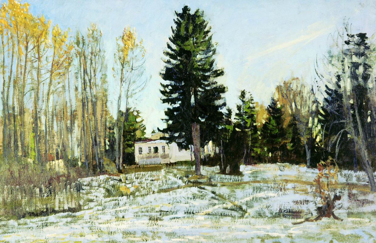 Stanislav Yulianovich Zhukovsky. Old HOMESTEAD in winter