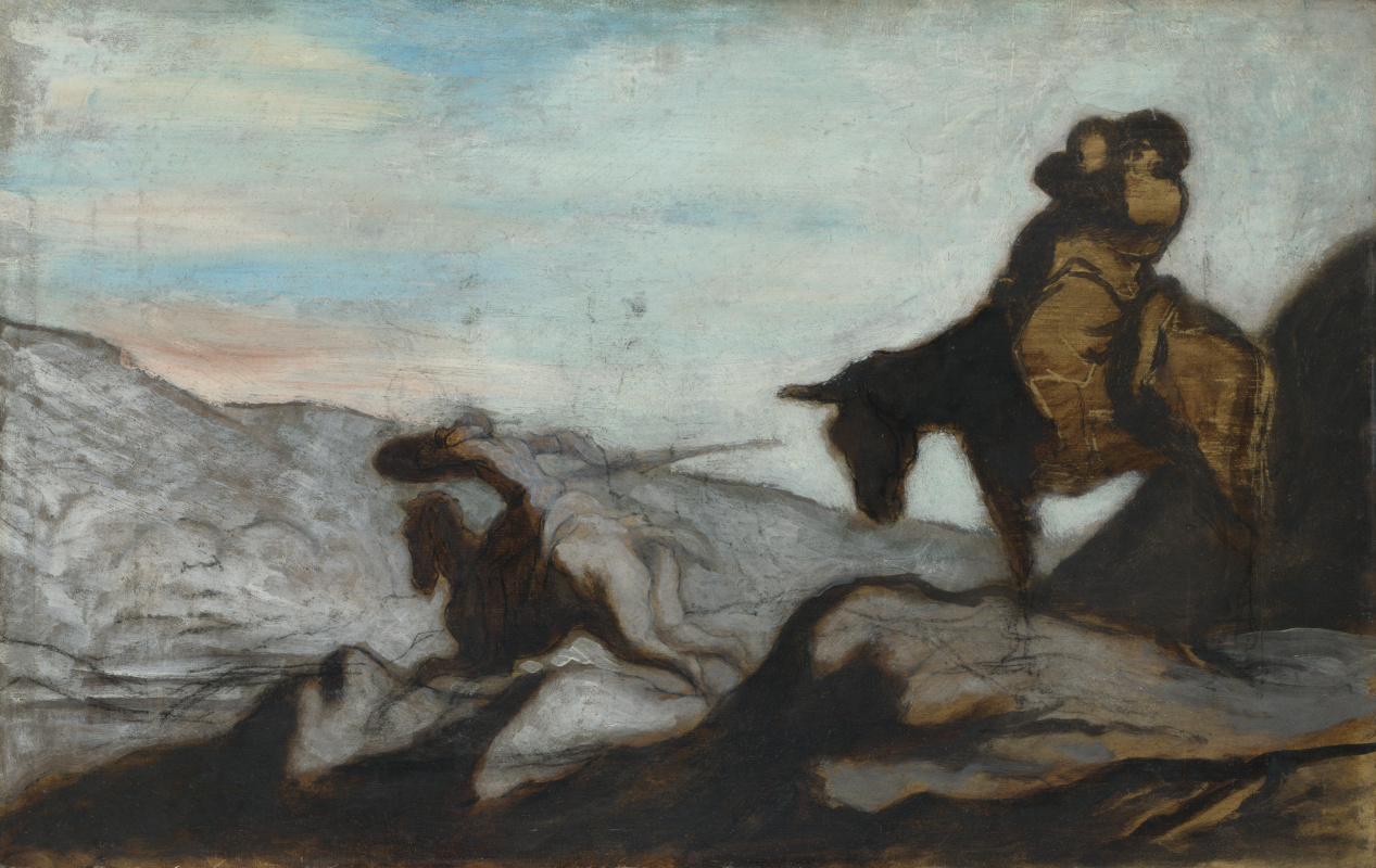 Honore Daumier. Don Quixote and Sancho Panza