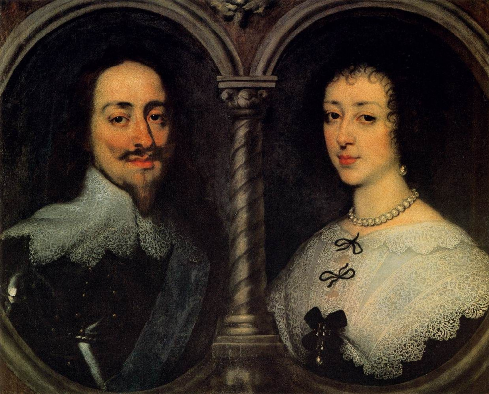 Anthony van Dyck. Double portrait of king Charles I of England and Queen Henrietta Maria of France