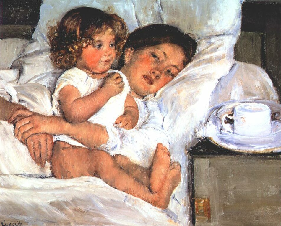 Mary Cassatt. Breakfast in bed