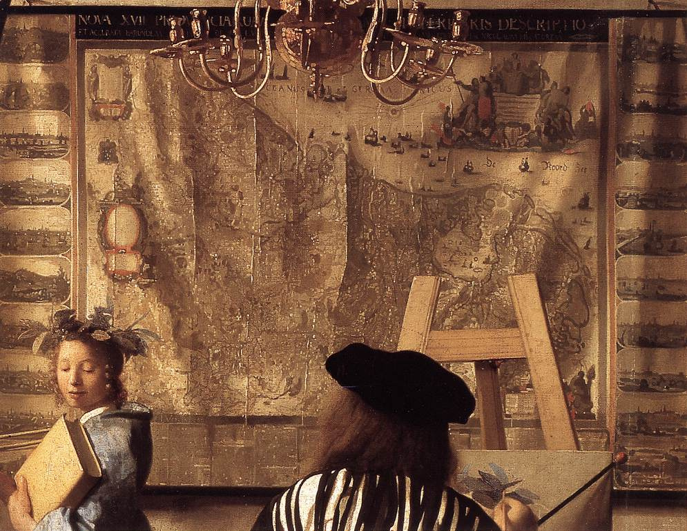 Jan Vermeer. Allegory of painting. Fragment