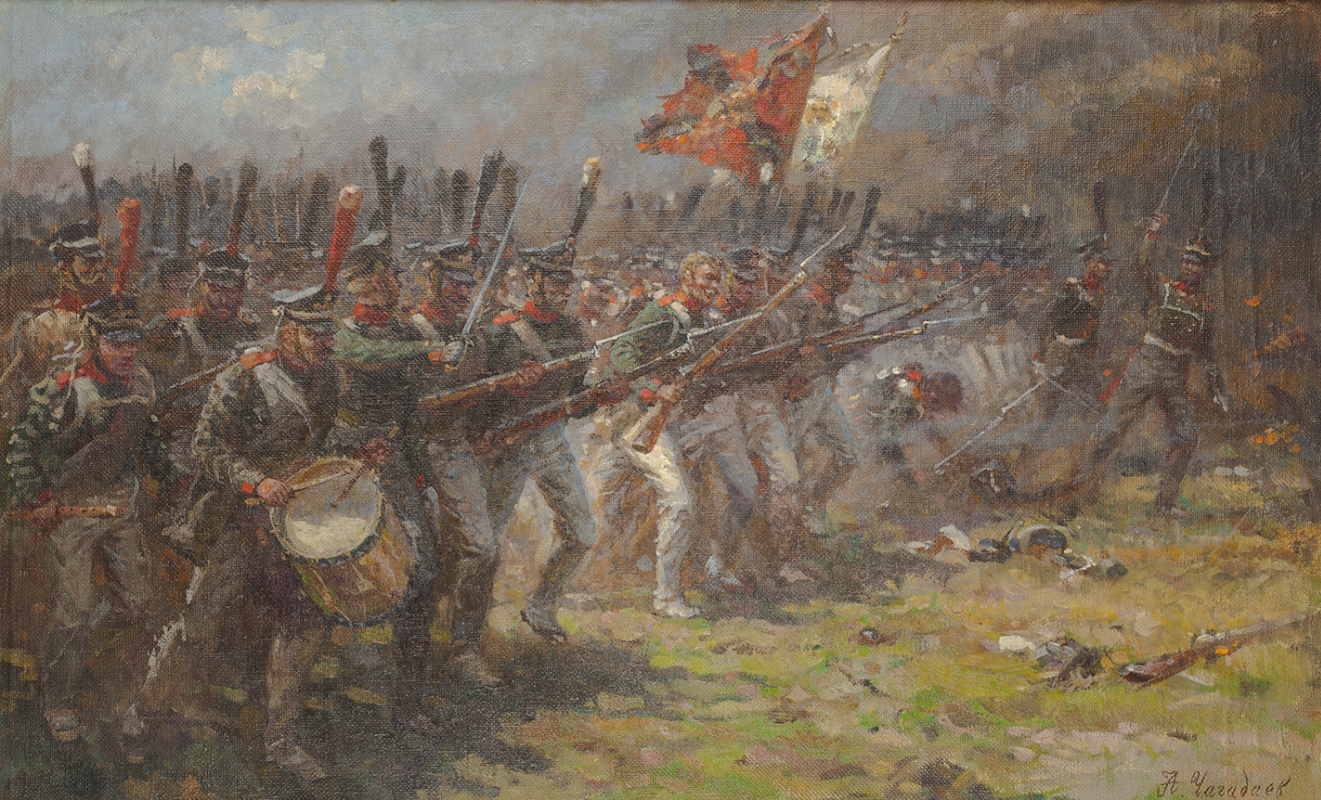 Aleksandr Chagadaev. Attack of the Moscow Grenadier Regiment
