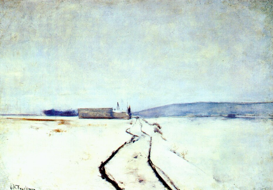 John Henry Twachtman. Along the river,winter