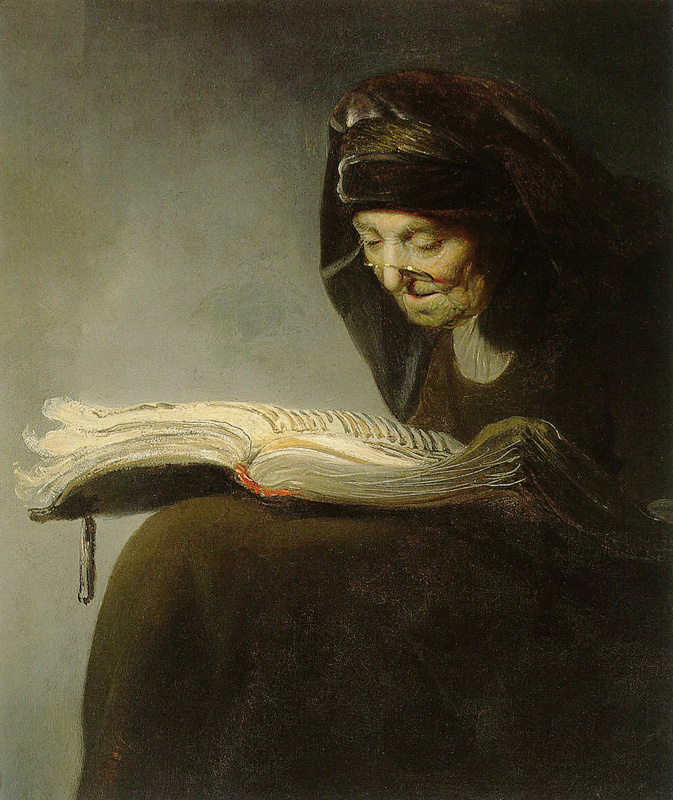 Ян Ливенс. Старуха за чтением