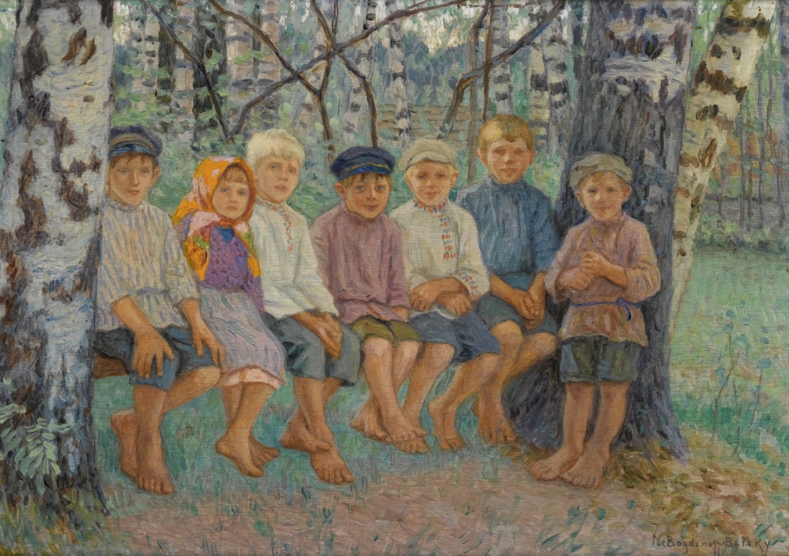 Nikolay Petrovich Bogdanov-Belsky. Bambini in panchina