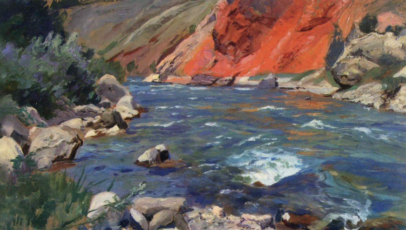Alexey Vladimirovich Isupov. Landschaft mit einem Fluss.