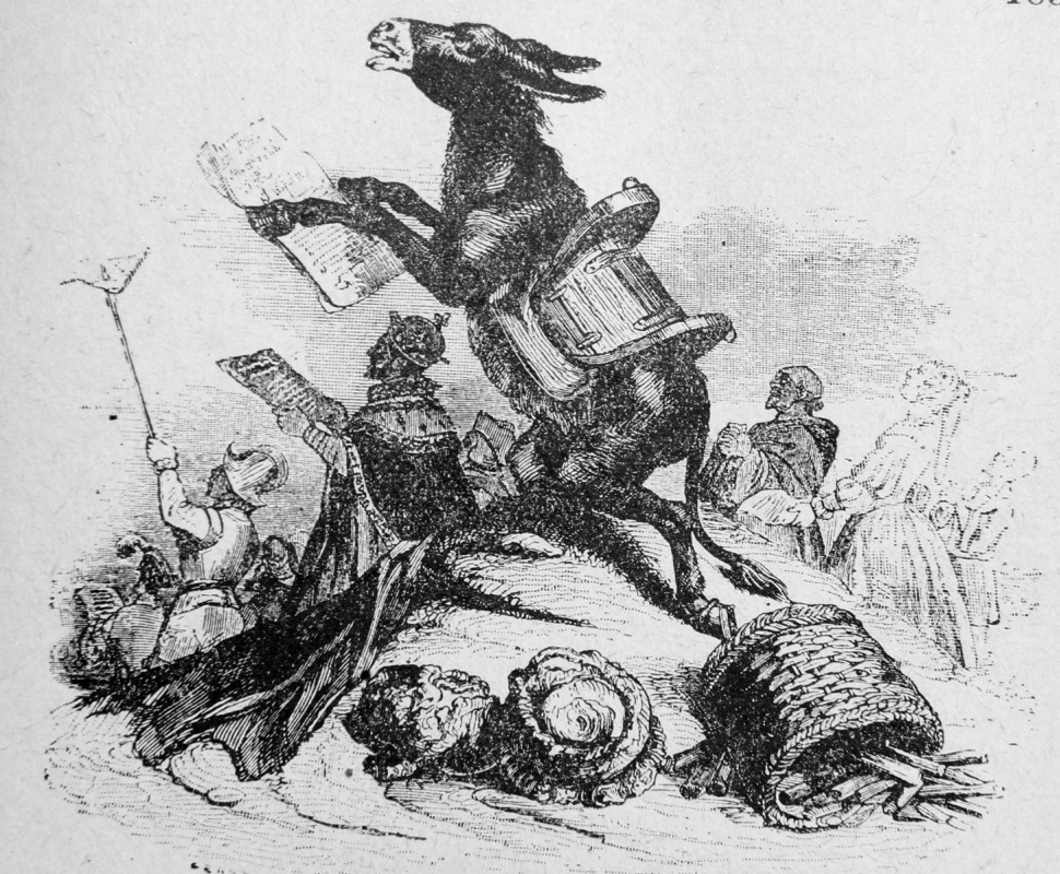 Jean Ignace Isidore Gérard Grandville. Donkey and his Masters. Illustrations to the fables of Jean de Lafontaine