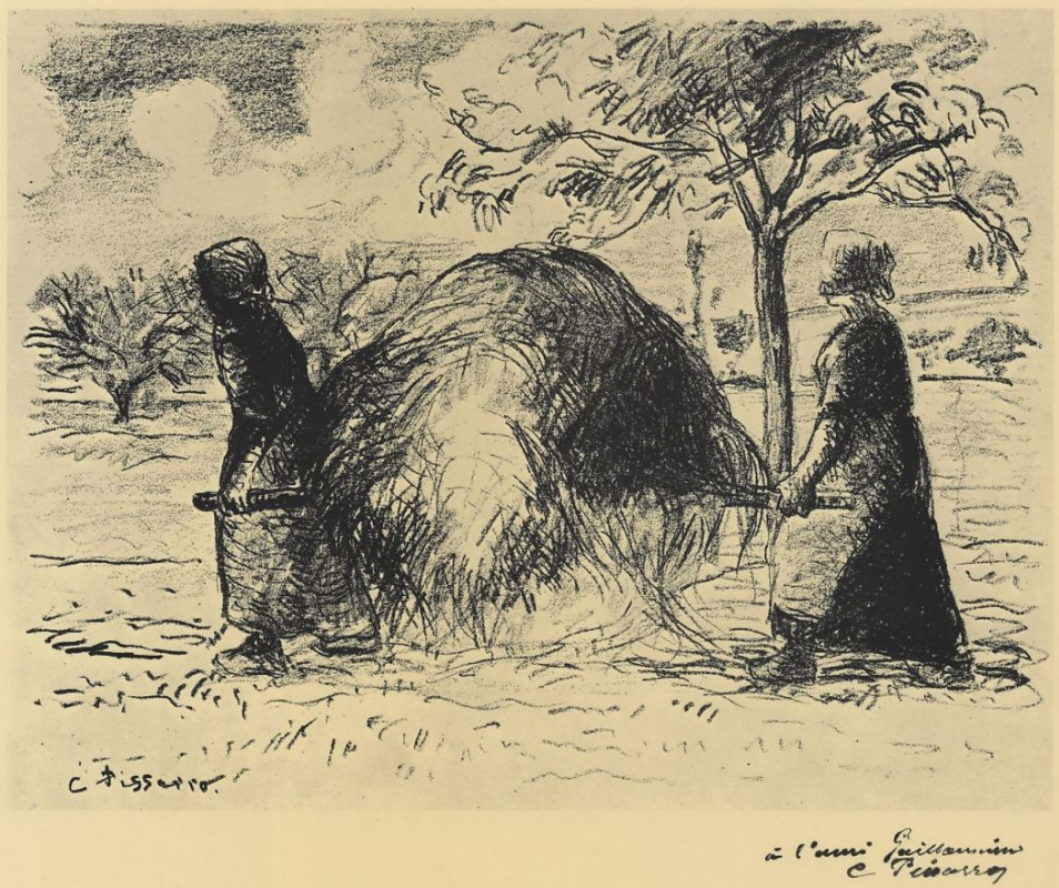 Camille Pissarro. Women carrying hay