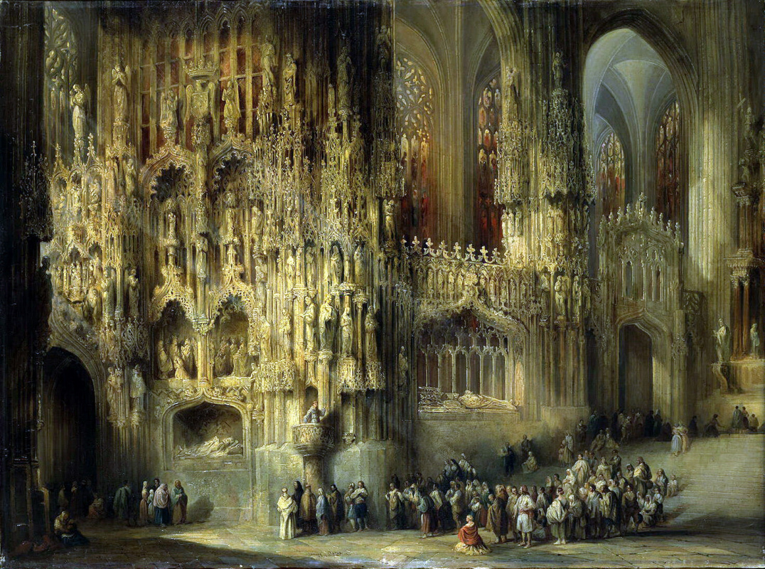 Genaro Perez de Villamil. The interior of the Cathedral of San Miguel in Jerez