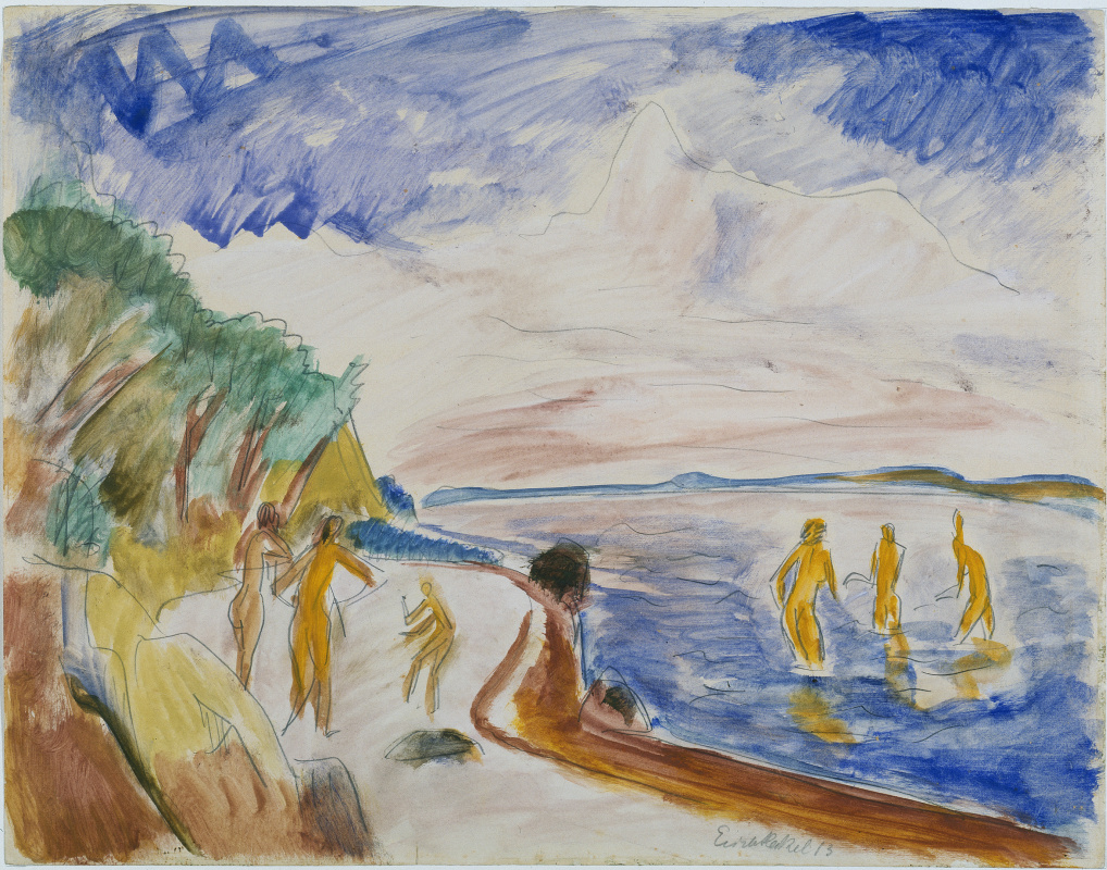 Erich Heckel. Bathers on the beach